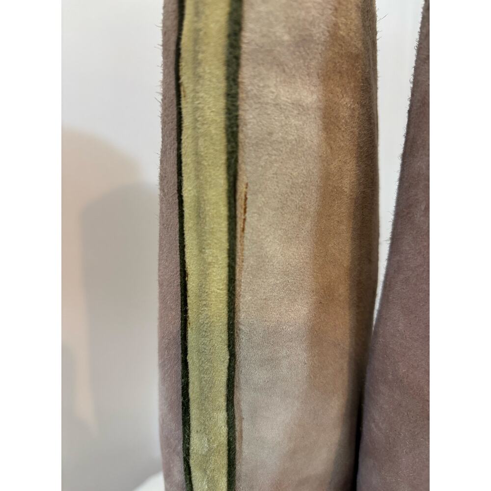 🔥SALE🔥VTG Maud Frizon 70’s/80’s Suede Boot 1.5” Heel Beige/Green French Designer - Picture 9 of 16
